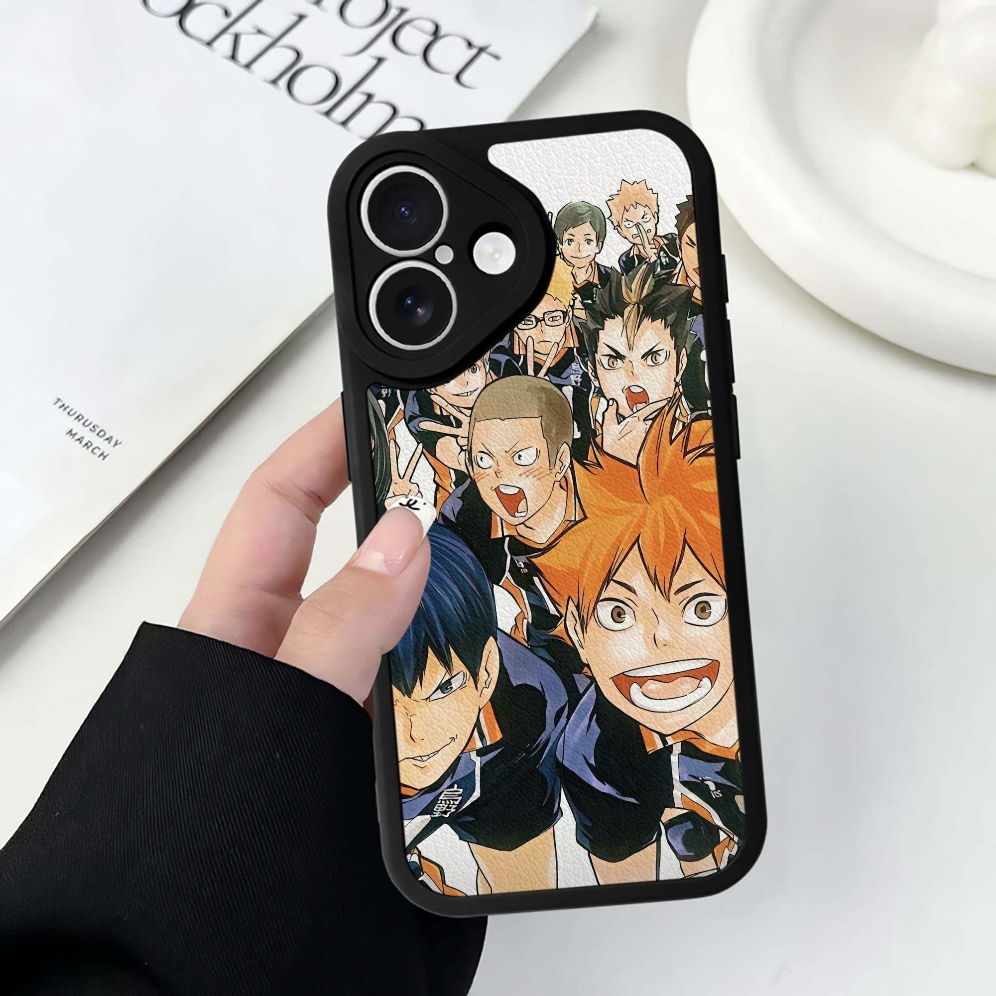 （画像用） ハイキュー!! Haikyu!! 【iPhone 16シリーズ対応】シリコンスマホケース（レザー調） 材質：シリコン